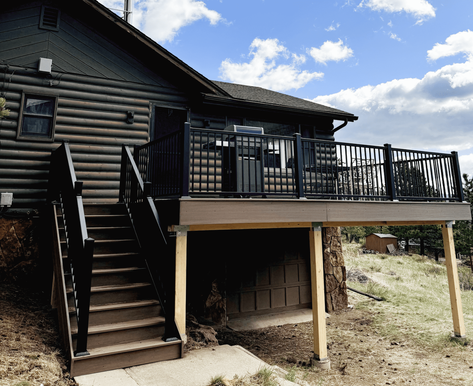 Deck with stairs in a beautiful, spacious design