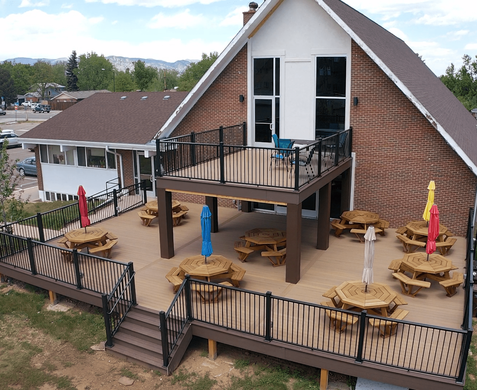 multi-level Decks and railings for a church