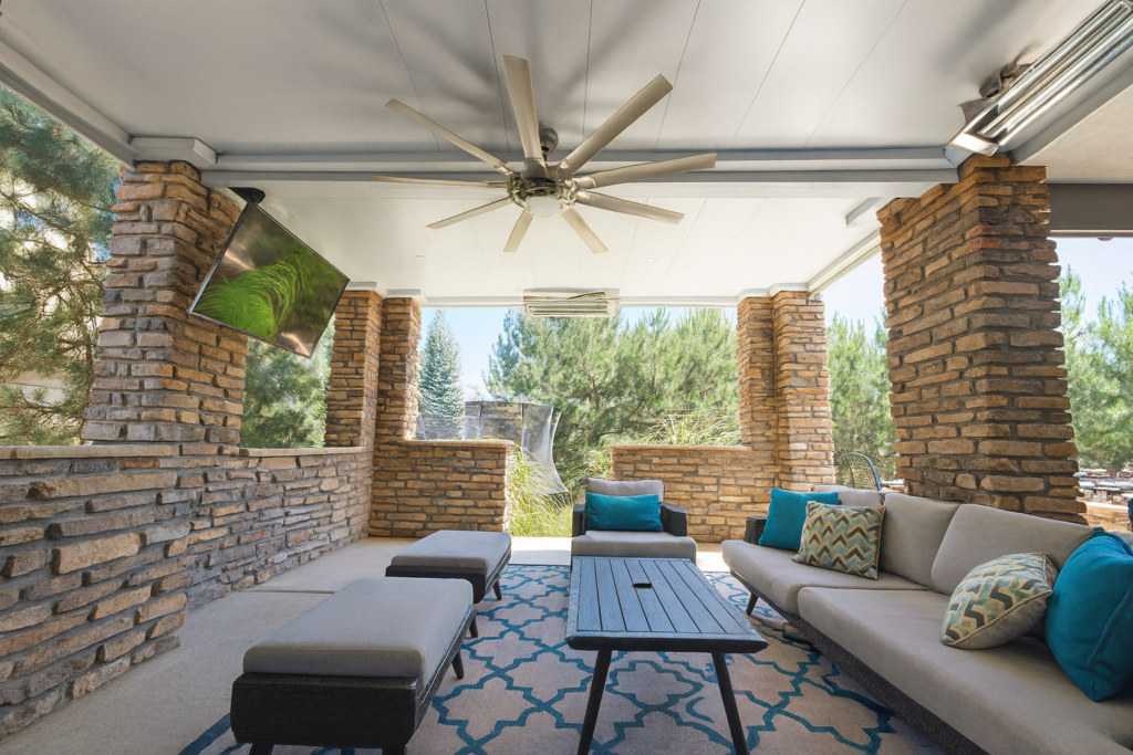 stylish undercover ceiling system Colorado offering rainproof deck solutions and shaded outdoor retreat