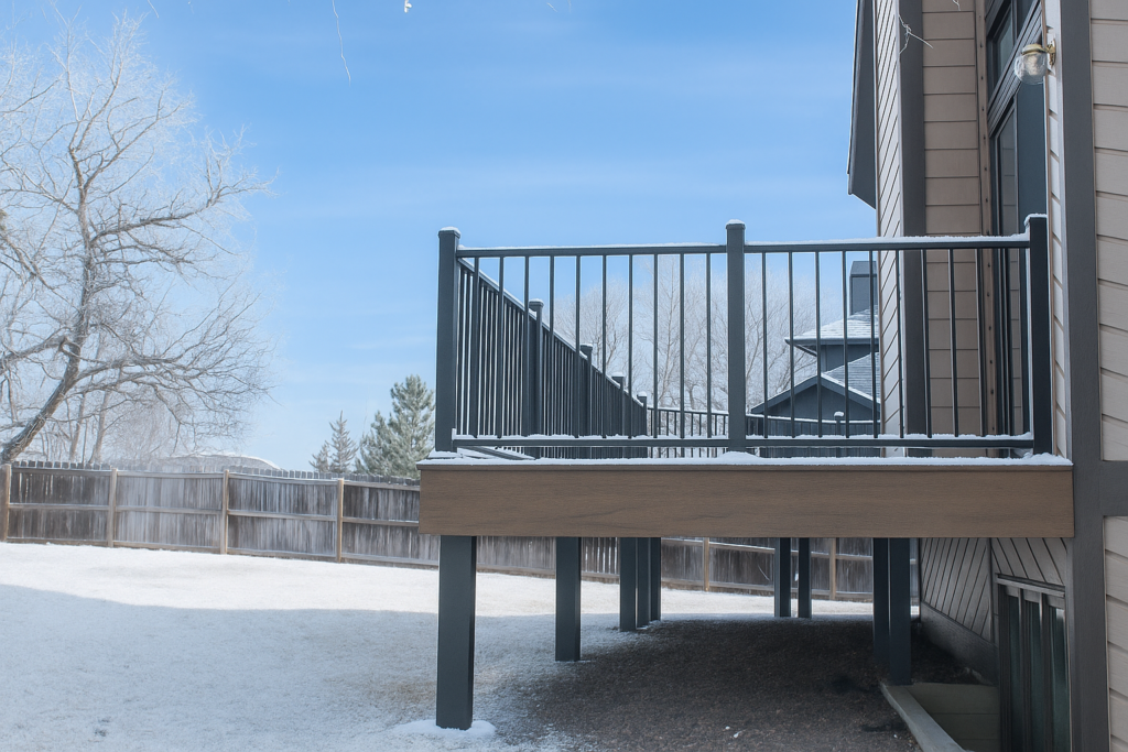 durable winter deck care Colorado with composite and steel framing built to resist snow and ice.