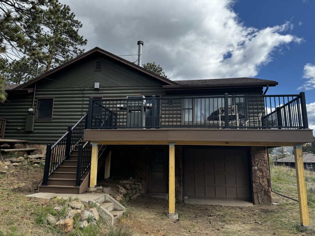 Finished custom deck built on steel deck framing in Boulder Colorado by Decks by Caio